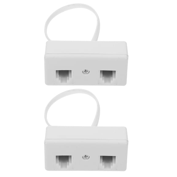 PBPBOX 2Pcs Analog Telephone Adapter RJ Splitter White for Business Use