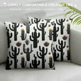 thumbnail image 3 of JRXY  Black &amp; White Cactus Super Soft Home Office Decor Throw Pillow Case Cushion Cover for Couch Sofa Bed Chair (Black Cactus) White, 3 of 5