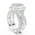 thumbnail image 6 of ESTE ORIGIN 2ct Princess Moissanite Halo Wedding Ring Set - Vintage Inspired – Twisted Band with Pave Accents in 10K White Gold for Women, 6 of 8