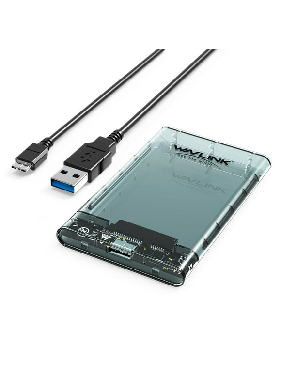 WAVLINK USB 3.0 to SATA External Hard Drive Enclosure for 2.5 inch 5mm/7mm/9.5mm SATA I/II/III HDD/SSD Support UASP Function, Max 4TB Tool-Free Design