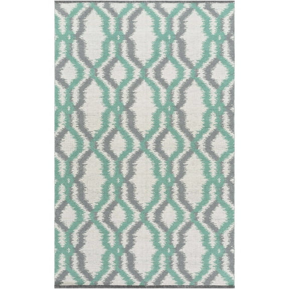 Hauteloom Gulliver Wool Living Room, Bedroom Area Rug - Contemporary - Ivory, Light Green, Charcoal - 3'3" x 5'3"