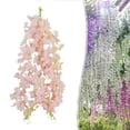 thumbnail image 2 of 50CM Artificial Wisteria Hanging Vines for Wedding & Home Decor,Cascading Flower Strings for Wedding Backdrops Ceiling Party Indoor Outdoor Decor,Realistic Faux Violet Flower Garlands,Light pink, 2 of 9