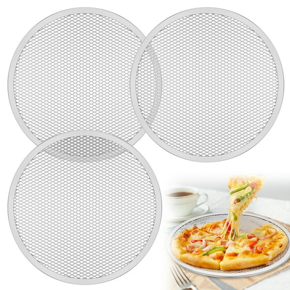 3Pcs Pizza Tray 12 inch Pizza Screen Non Stick Pizza Oven Tray Temperature Resistant Pizza Mesh Baking Tray Reusable Pizza Mesh Pan for Baking Oven Home Restaurant