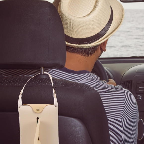 MERRYHAPY Caja De Pañuelos De Cuero Beige Para Escritorio Y Auto Con Superficie