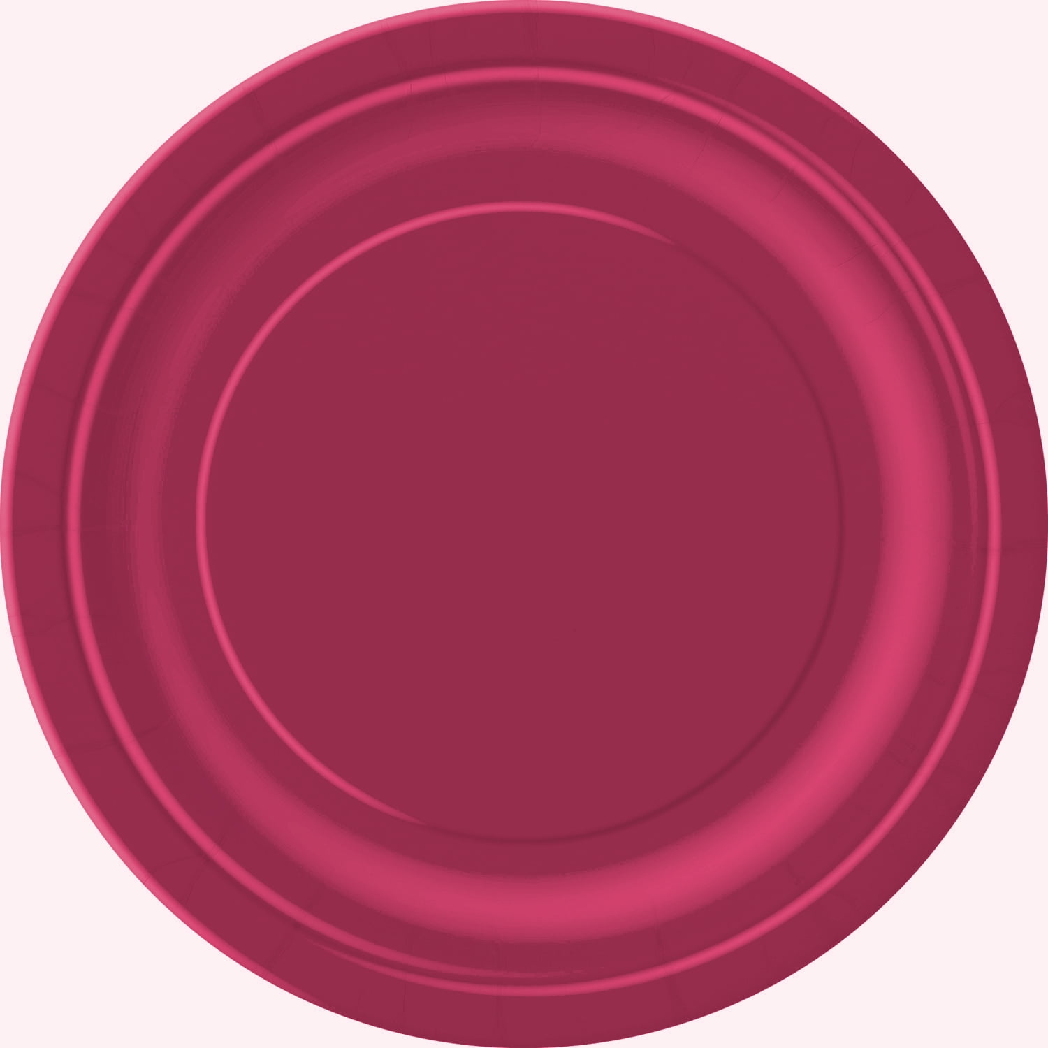 Unique Solid Color Heavy Duty Solid 9" Dinner Plates, Burgundy, 16 CT