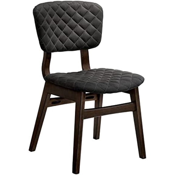 Furniture of America Jaykub Mid-century Fabric Side Chair in Walnut (Set of 2)