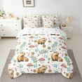thumbnail image 2 of Homewish Cartoon Capybara 7-Piece Bedding Comforter Set,Rustic Flower Mushroom King Bedding Sets,White Brown Green Bed Sheets For Girls Kids,Ultra Soft Home Decor Reversible, 2 of 8