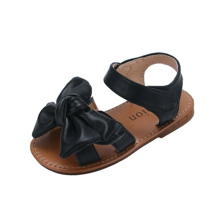 

Bellella Little Girl Dress Sandal Beach Flat Sandals Ankle Strap Princess Shoes Casual Walking Wedding Black 8C
