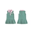 thumbnail image 2 of BemeyourBBs Toddler Baby Golf Dress Outfit Cute Infant Girls Summer Striped Dress Sleeveless Turn Down Collar Embroidery Pleated Tank Dress A Line Dress, 2 of 9
