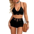 thumbnail image 5 of Lnzyyephy Women´s Swim Shorts Crochet Cutout Bathing Suit Bottoms Drawstring Beach Board Shorts Summer Swim Trunks, 5 of 9