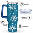 thumbnail image 3 of Blue White Snowflakes 40 Oz Tumbler with Handle Lid and Straw Stainless Steel Double Walled Vacuum Insulated Cup Merry Christmas Gifts Tumbler for Women Men Friends Outdoor Indoor, 3 of 6