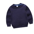 thumbnail image 2 of Bnwani Kids Hoodie Sweatshirt Winter Cotton Solid Blue Size 12 Months, 2 of 4