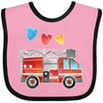 thumbnail image 3 of Inktastic Valentine's Day Fire Truck with Hearts Boys or Girls Baby Bib, 3 of 4