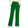 thumbnail image 2 of Women's Cotton Sweatpants Lounge Sweat Pants High Waisted Open Bottom Casual Yoga Pants for Women Green M, 2 of 3