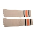 thumbnail image 4 of Unique Bargains 1 Pair Five Toe Socks Soft Striped Socks for Women Beige, 4 of 6