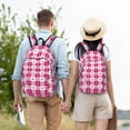 thumbnail image 6 of Balery Plaid Heart Vintage Canvas Backpack for Men and Women - Large Capacity, Durable Travel Laptop Bag for School, Work, Hiking, and Outdoor Activities, 6 of 7