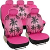 BDK Pink Palm Tree Design Seat Covers for Car and SUV, Universal Fit Car Auto Accessories