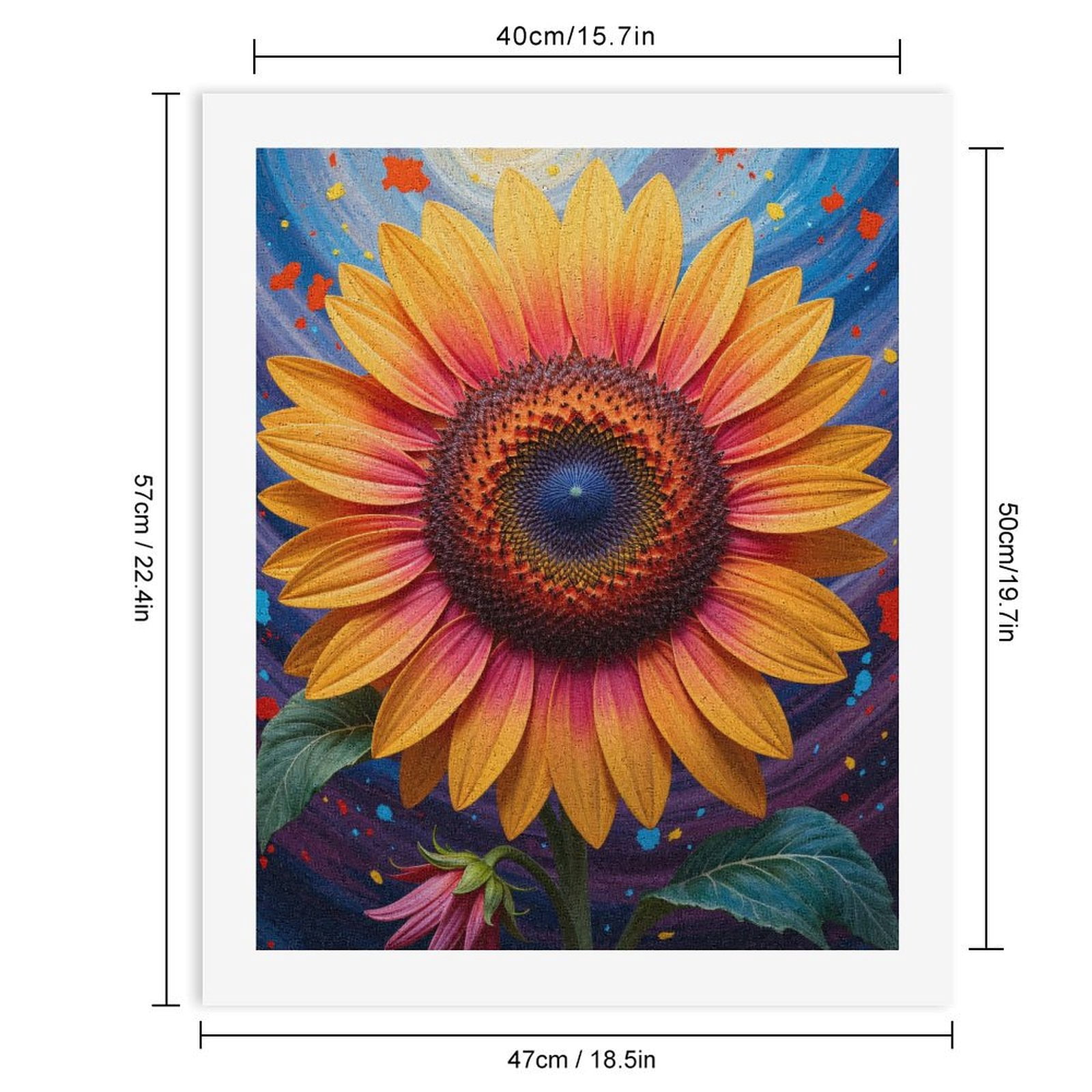 Paint By Numbers Kit for Adults Beginner - Sunflower Vivid Abstract Art Colors DIY Canvas Painting Kits for Adults, Frameless Paint By Number for Adults for Home Wall Decor 16x20 Inch