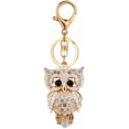 thumbnail image 1 of Fashion Rhinestones Owl Keychain,Gold Sparkling Alloy Keyring Pendant, White, 1 of 6