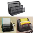 thumbnail image 4 of New Upgrade Home Storage Racks Black Mesh Letter Paper File Storage Rack Holder Tray Organiser Desktop Office, 4 of 4
