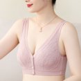 thumbnail image 2 of NIEWTR Seamless Front Closure Jelly Bras for Women No Underwire Full Coverage, Wide Fixed Straps, Push Up, Supportive, Back Smoothing, Comfort Post Surgery, T-Shirt Bras for Older Women(Pink,XL), 2 of 9