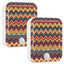 Yayeee 2-Pack Plug in LED Night Lights with Light Sensors Motion Detectors, Brown Geometric