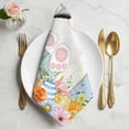 thumbnail image 2 of Easter Cloth Napkins, Spring Watercolor Bunny Eggs Wood Grain Teal Blue Washable and Reusable Dinner Napkins Set of 6, Table Napkin for Kitchen Party Birthday Wedding Hotel Housewarming 20"x20", 2 of 9