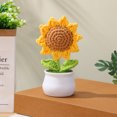 thumbnail image 3 of WEUVEB Artificial Crochet Sunflower Woolen Yarn Desk Decoration 1Pack, 3 of 8