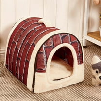 Shldybc Pet Dog Bed House Warm Soft Mat Bedding Igloo Basket Kennel Washable Snug M on Clearance