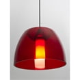 thumbnail image 2 of 1XT-SPURRD-LED-SN-Besa Lighting-Spur-One Light Pendant with Flat Canopy-5.5 Inches Wide by 3.63 Inches High-Satin Nickel Finish-Red Glass Color-LED, 2 of 2