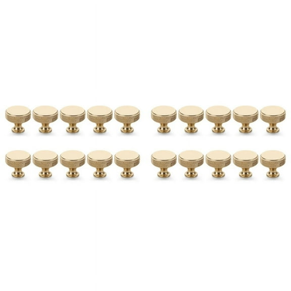 20 Pack Champagne Bronze Knurled Cabinet Knobs Round Kitchen Cabinet Pulls for Drawer Dresser, Cupboard and Wardrobe,20 x Cabinet Knobs Round,gold