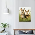 thumbnail image 4 of COMIO  Two Brown Rabbit Bunnies Wall Art Canvas Watercolor pictures Bunny Lover Poster Canvas Artwork Animal Paintings Farmhouse Wall Decor for Living Room Home, 4 of 5