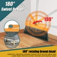 thumbnail image 3 of OUSITAID 3Pcs Floor Sweeping Set with Long Handle 180°Rotating Floor Broom Squeegee Dustpan Set Foldable Stand Dustpan and Broom Combo with Comb Teeth Portable Squeegee Broom, 3 of 7