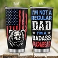 thumbnail image 2 of Mug Tumbler Gifts for Dad - Presents for Papa Daddy Fathers Day Birthday from Daughter Son Wife American Flag Bear Coffee Tumbler 20oz Stainless Steel Us Flag Cup for Grandfather Husband Men, 2 of 6