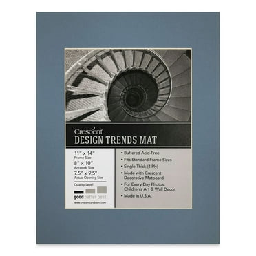 Crescent Pre-Cut Mat - Biscay Blue, 11" x 14" (7-1/2" x 9-1/2" Opening)