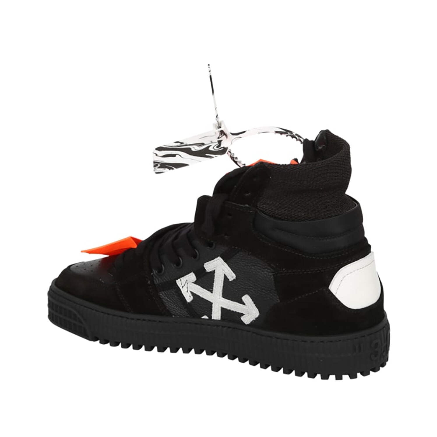 off white high top sneaker black