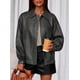 thumbnail image 5 of Abrigo PRETTYGARDEN Bomber Oversize de Cuero Sintético Gris 2XL, 5 of 8