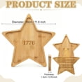 thumbnail image 3 of Yooci 4th of July Independence Day Wooden Tray, 30x30cm American Flag-Shaped Dinner Plate with Five-Pointed Star Patterns, Patriotic Charcuterie Cheese Board for Holiday Table Decor, 3 of 8