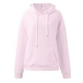 thumbnail image 4 of Women's Fashion Casual Solid Color Loose Pullover Hooded Long Sleeve Patchwork Sweatshirt Top Hoodie Women Full Zip Knitted Tunic Zip up Tunic Hoodie Long Sweatshirt Womens Pullover Sweatshirt Zip up, 4 of 5