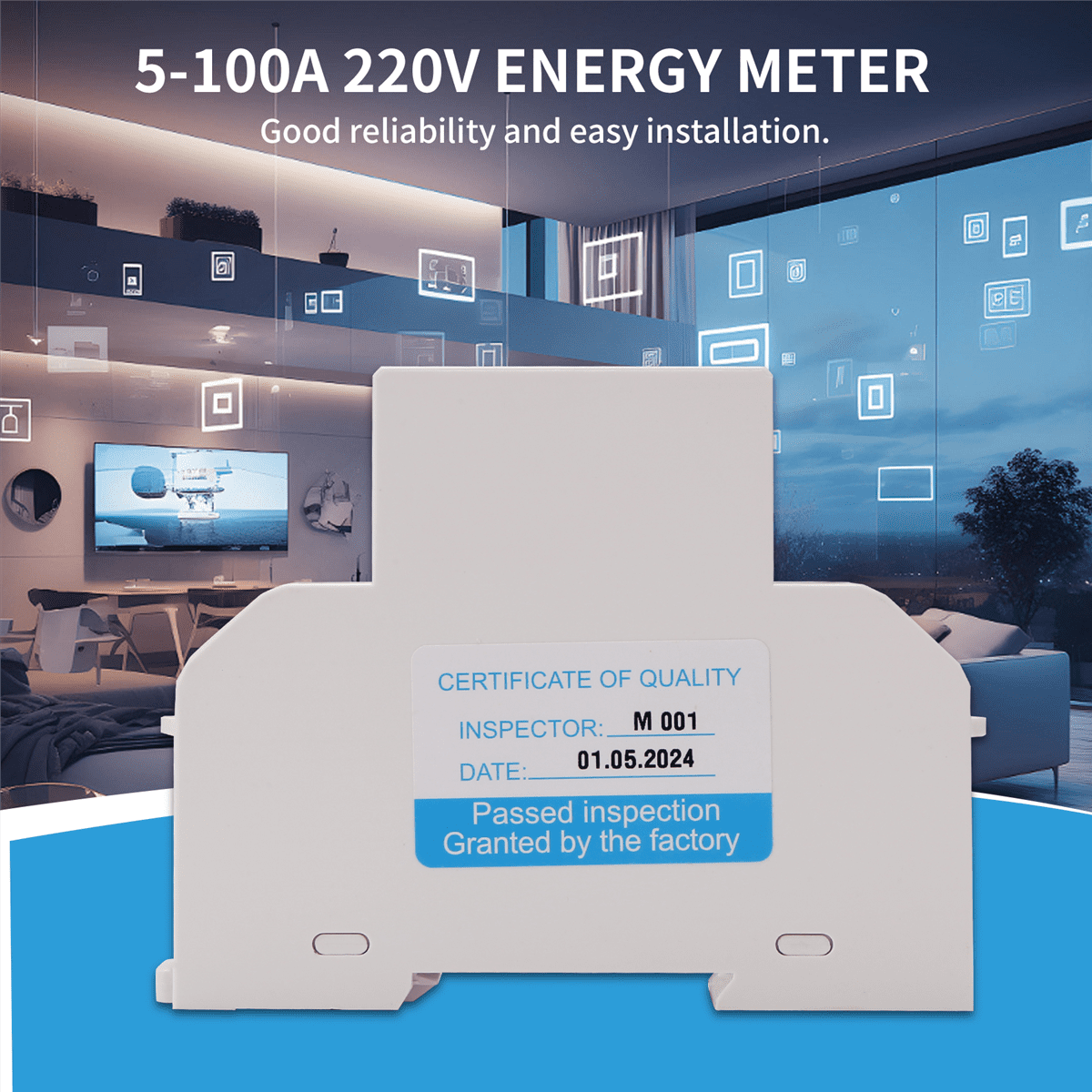 5-100A 220V Energy Meter Single Phase RS485 MODBUS Protocol LCD Backlit Display Din Rail Watt Meter Energy Meter,1 * DDM18SD Energy Meter 2 * Shell Accessories 1 * User manual,white
