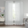 thumbnail image 3 of Eclipse Emina Crushed Sheer Voile Window Curtain Panel, Rod Pocket, 1 Panel, 52 In Wide x 63 In Long, White, 3 of 8