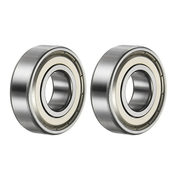 6203-2Z Deep Groove Ball Bearing,17 x 40 x 12mm C3 Double Metal Shielded Chrome Steel Bearings,Silver Tone,2 Pack