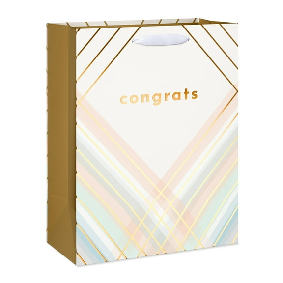 American Greetings 12.75 in. Large Ivory Gift Bag, Congrats (1-Count)