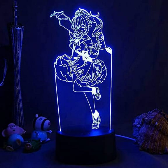 AVEKI-Anime Genshin Impact 3D Night Light LED Acrylic 7/16 Color Touch Plug-in Table Lamp Children's Toy Birthday Christmas Gift (with Box6), KJK15