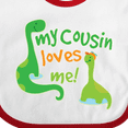 thumbnail image 4 of Inktastic My Cousin Loves Me Dinosaur Boys or Girls Baby Bib, 4 of 4