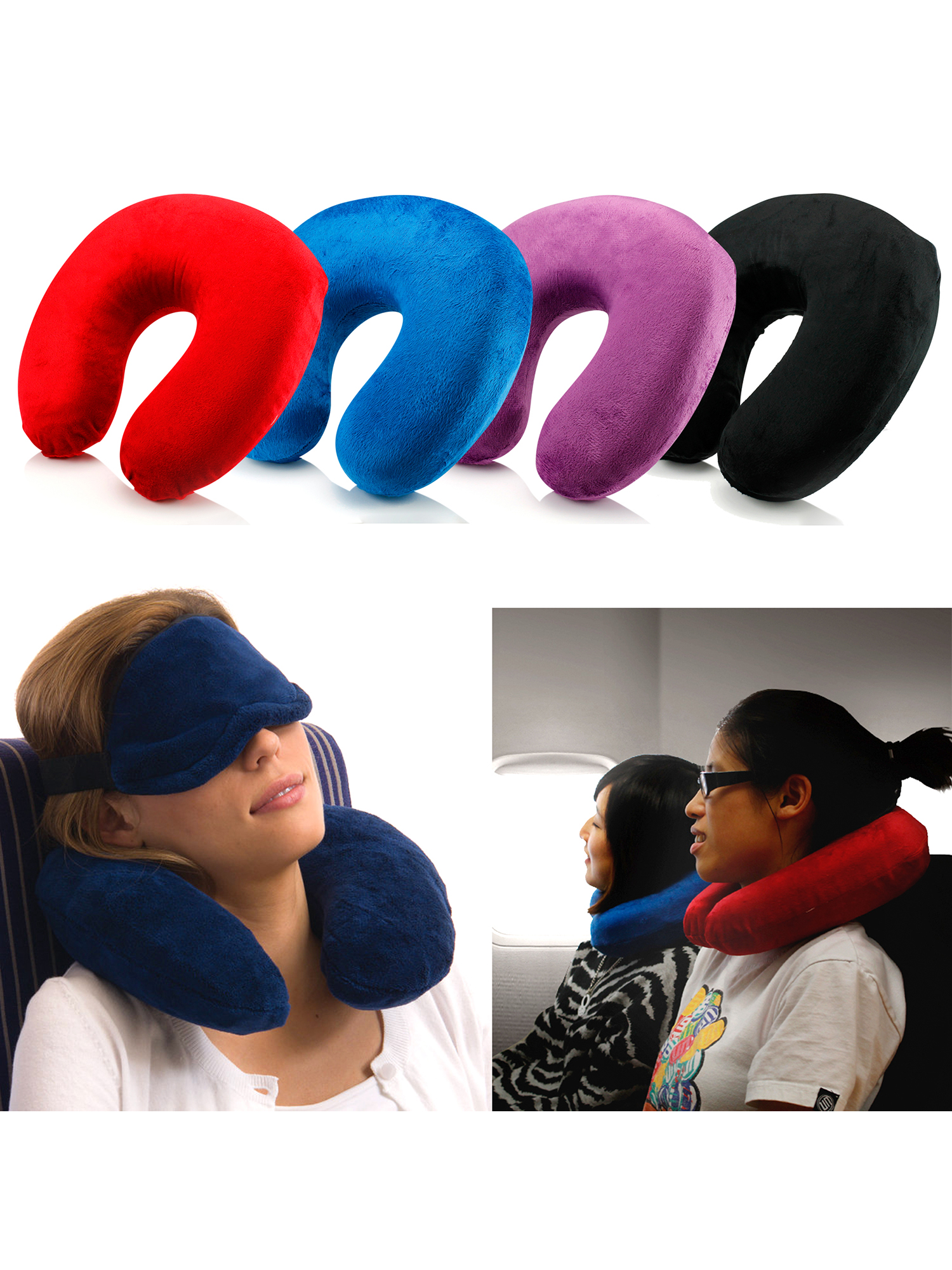 Travel Pillow Memory Foam Neck Cushion Support Rest Outdoors Car Flight - image 2 of 5