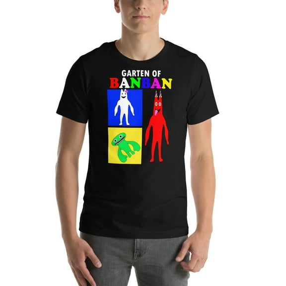 Garten of Banban T-shirt Design – Unique & Playful Cartoon Characters (Black, XS)