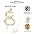 thumbnail image 2 of Sparkly Rhinestones Gold Cake Topper - Symbol and Number Decoration for Wedding, Birthday, Gender Reveal & Anniversary Cakes (8), 2 of 5
