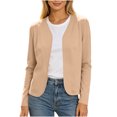 thumbnail image 2 of IUYRTFE Women's Open Front Cardigan Long Sleeve Solid Color Casual Blazer Lightweight Top, 2 of 5