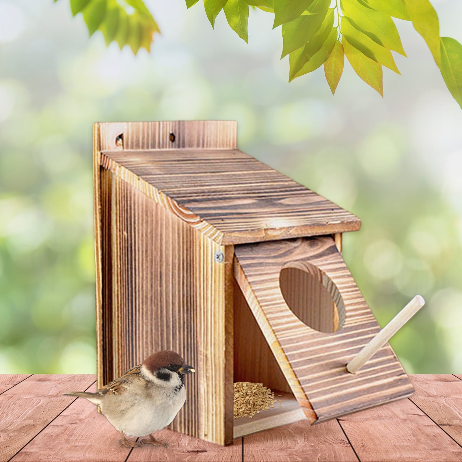 Wooden Bird House Cage Parrot Bird Hut Mating Hatching Decoration